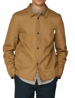 Twill Overshirt Jacket - Tan