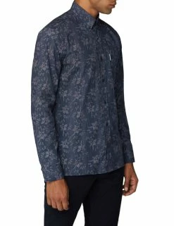 Long-Sleeve Archive Astoria Printed Shirt - Navy
