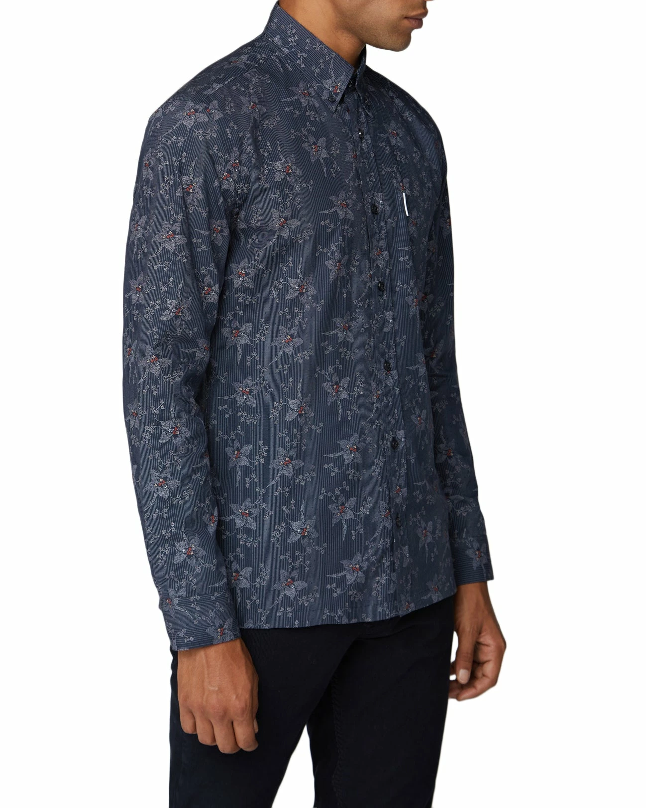 Long-Sleeve Archive Astoria Printed Shirt - Navy 1 Long-Sleeve Archive Astoria Printed Shirt - Navy