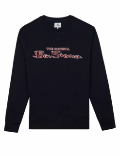 Crewneck Logo Sweatshirt - Navy -clothing Shop 58827 170 crewneck logo sweatshirt navy flat