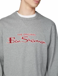 Crewneck Logo Sweatshirt - Aluminum -clothing Shop 58827 33 crewneck logo sweatshirt aluminum closeup