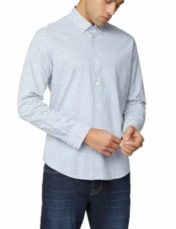 Long-Sleeve One Print Shirt - Blue