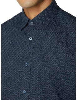 Long-Sleeve Geo Print Shirt - Dark Navy -clothing Shop 59103 25 long sleeve geo print shirt dark navy closeup