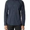 Long-Sleeve Geo Print Shirt - Dark Navy