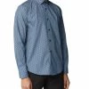 Long-Sleeve Fine Geo Print Shirt - Dark Navy