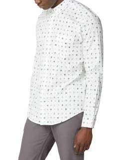 Long-Sleeve Conversational Print Shirt - Off White