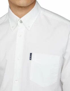 Long-Sleeve Signature Oxford Shirt - White -clothing Shop 59139 10 long sleeve signature oxford shirt white detail