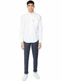 Long-Sleeve Signature Oxford Shirt - White -clothing Shop 59139 10 long sleeve signature oxford shirt white fullbody