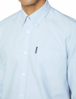 Long-Sleeve Signature Oxford Shirt - Sky 7 Long-Sleeve Signature Oxford Shirt - Sky -clothing Shop 59139 120 long sleeve signature oxford shirt sky detail