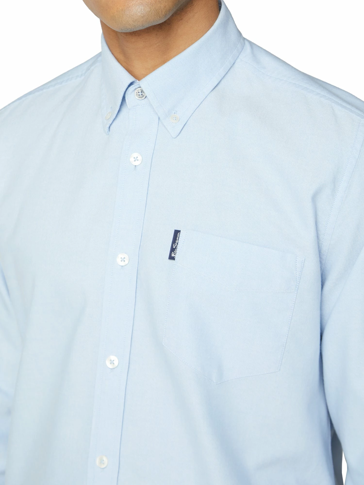 Long-Sleeve Signature Oxford Shirt - Sky 3 Long-Sleeve Signature Oxford Shirt - Sky - Image 3