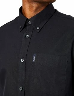 Long-Sleeve Signature Oxford Shirt - Black -clothing Shop 59139 290 long sleeve signature oxford shirt black close