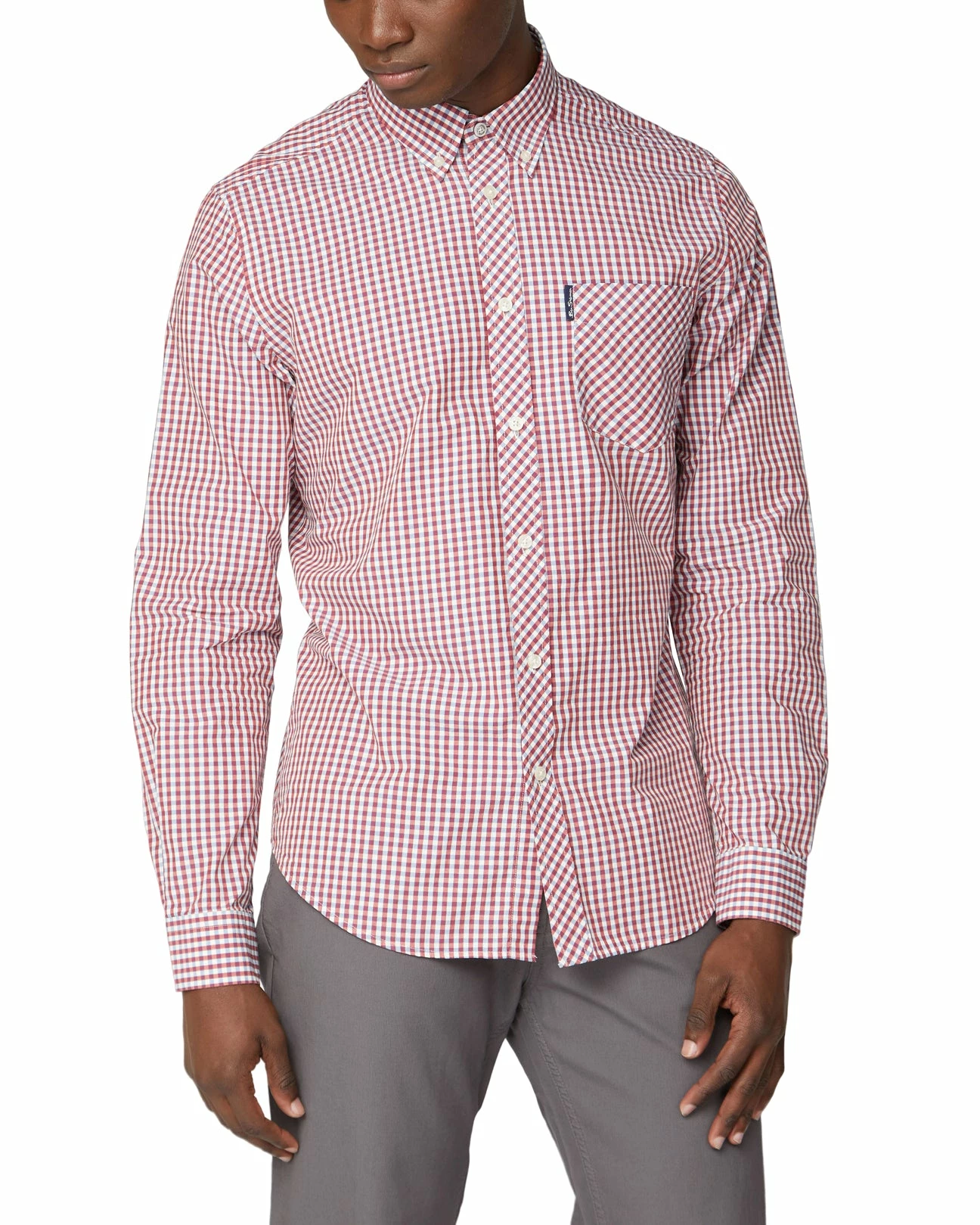Long-Sleeve Signature Gingham Shirt - Red 1 Long-Sleeve Signature Gingham Shirt - Red