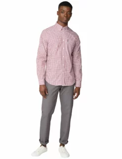 Long-Sleeve Signature Gingham Shirt - Red 7 Long-Sleeve Signature Gingham Shirt - Red -clothing Shop 59141 87 long sleeve signature gingham shirt red full