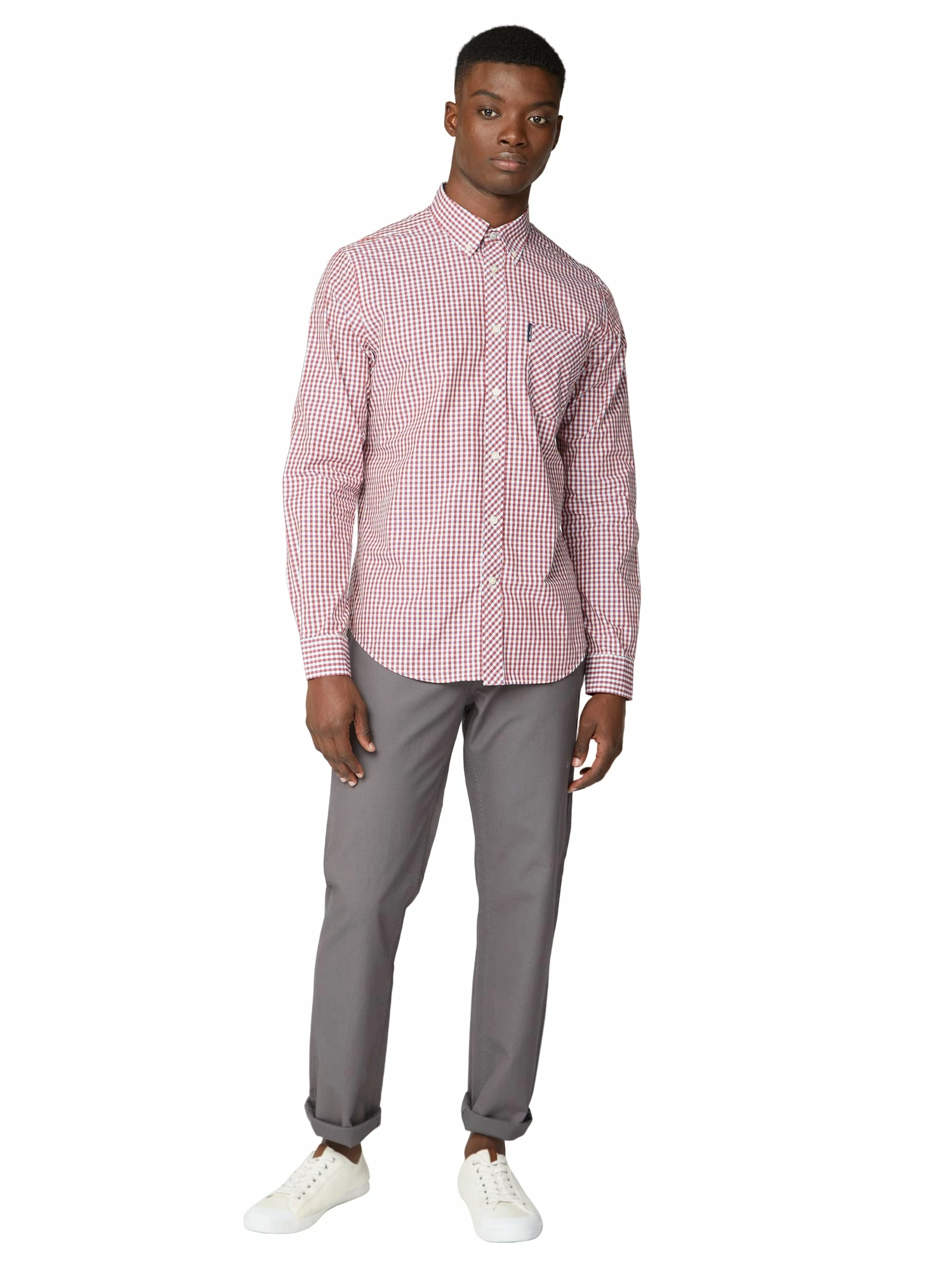 Long-Sleeve Signature Gingham Shirt - Red 4 Long-Sleeve Signature Gingham Shirt - Red - Image 4