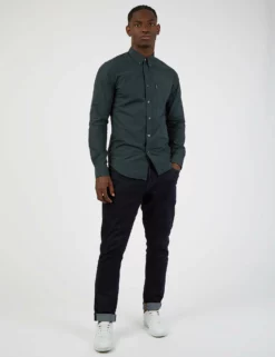 Signature Long-Sleeve Gingham Shirt - Dark Green -clothing Shop 59141 067 A