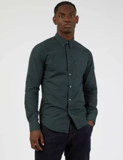 Signature Long-Sleeve Gingham Shirt - Dark Green