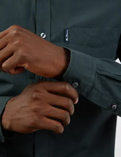 Signature Long-Sleeve Gingham Shirt - Dark Green -clothing Shop 59141 067 F