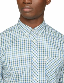 Long-Sleeve House Check - Blue -clothing Shop 59143 150 long sleeve house check blue detail