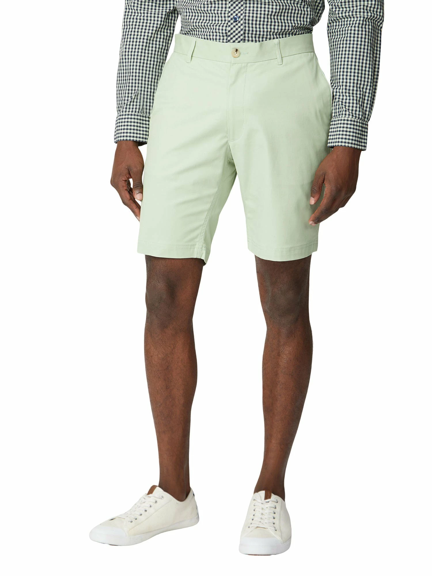 Signature Slim Stretch Chino Short - Green 1 Signature Slim Stretch Chino Short - Green