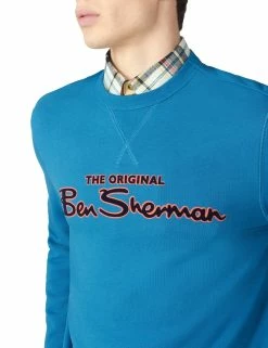 Signature Logo Sweatshirt - Petrol -clothing Shop 59337 191 signature logo sweatshirt petrol closeup