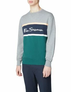 Color Blocked Logo Sweatshirt - Steel