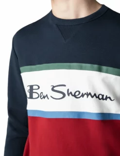 Color Blocked Logo Sweatshirt - Dark Navy -clothing Shop 59343 25 color blocked logo sweatshirt dark navy detail