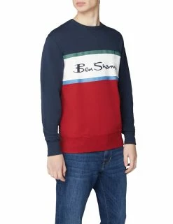 Color Blocked Logo Sweatshirt - Dark Navy