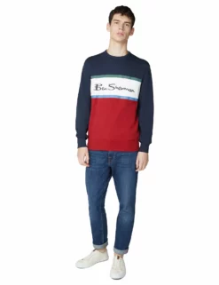 Color Blocked Logo Sweatshirt - Dark Navy -clothing Shop 59343 25 color blocked logo sweatshirt dark navy fullbody