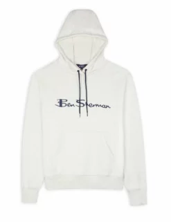 Embroidered Logo Hoodie - Ecru -clothing Shop 59344 21 embroidered logo hoodie ecru flat