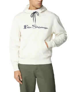 Embroidered Logo Hoodie - Ecru