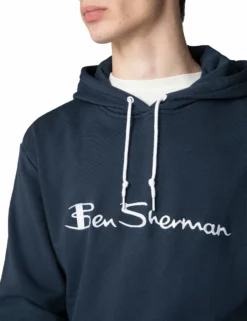 Embroidered Logo Hoodie - Dark Navy -clothing Shop 59344 25 embroidered logo hoodie dark navy detail