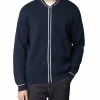 Zip-Through Knit Bomber Jacket - Dark Navy