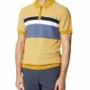 Chest Stripe Zip Knit Polo - Dijon