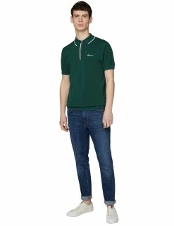 Textured Knit Polo Shirt - Trekking Green -clothing Shop 59361 651 textured knit polo shirt trekking green full