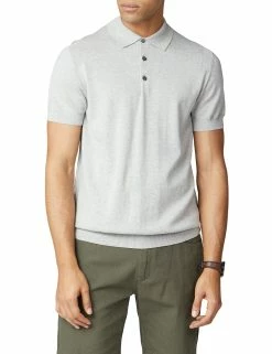 Signature Cotton Short-Sleeve Knit Polo - Grey
