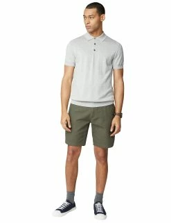 Signature Cotton Short-Sleeve Knit Polo - Grey -clothing Shop 59709 250 signature cotton short sleeve knit polo grey full
