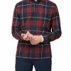 Oversized Brushed Tartan Shirt - Red