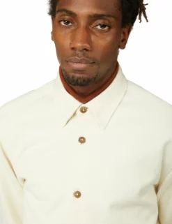 Raw Cotton Chore Jacket - Ivory -clothing Shop 61404 15 raw cotton chore jacket ivory close