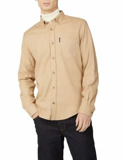 Brushed Herringbone Shirt - Sand