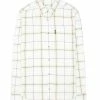 Oversized Herringbone Check Shirt - Ivory
