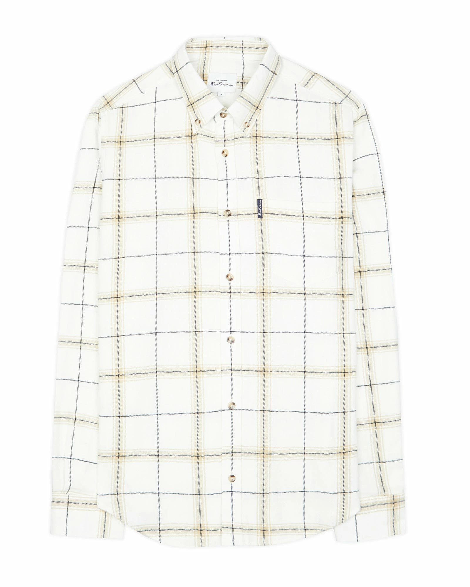 Oversized Herringbone Check Shirt - Ivory 1 Oversized Herringbone Check Shirt - Ivory