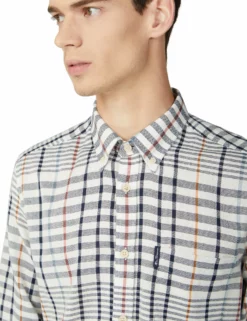 Oversized Stripe Check Shirt - Snow White -clothing Shop 61425 2 oversized stripe check shirt snow white close