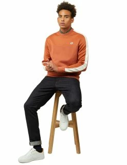 B By Ben Sherman Tricot/Loopback Mix Sweatshirt - Sienna -clothing Shop 61627 75 b by ben sherman tricot loopback mix sweatshirt sienna full