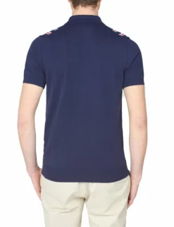 Team GB Men's Union Stripe Knit Polo - Midnight -clothing Shop 62613 036 team gb mens union stripe knit polo midnight back