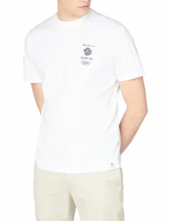 Team GB Men's Back-Print Graphic Tee - White 8 Team GB Men's Back-Print Graphic Tee - White -clothing Shop 62669 010 team gb mens back print graphic tee white front