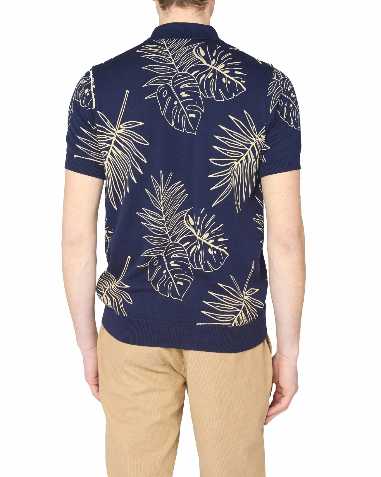 Floral-Print Knit Polo - Marine 2 Floral-Print Knit Polo - Marine - Image 2