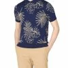 Floral-Print Knit Polo - Marine