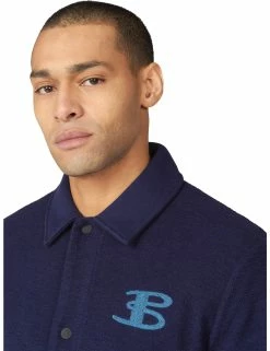 B By Ben Sherman Loopback Coach Jacket - Marine -clothing Shop 63355 035 b by ben loopback coach jacket marine closeup