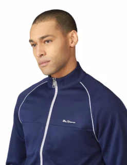 Tricot Zip-Through Track Jacket - Marine 6 Tricot Zip-Through Track Jacket - Marine -clothing Shop 63357 035 tricot zip through track jacket marine closeup
