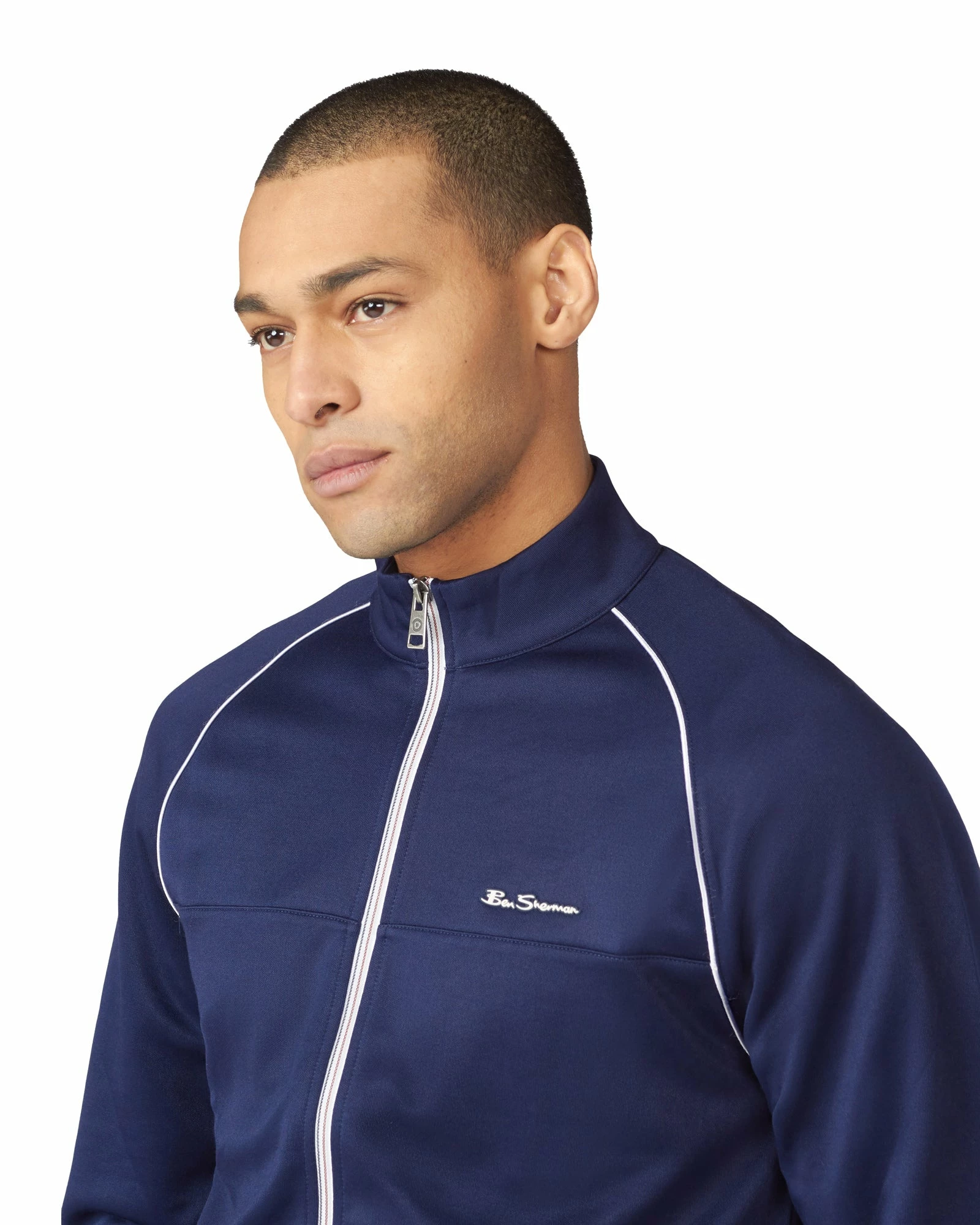 Tricot Zip-Through Track Jacket - Marine 3 Tricot Zip-Through Track Jacket - Marine - Image 3